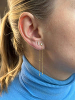 Load image into Gallery viewer, 3 stone Stud Earrings in Gold Vermeil - Nili Gem