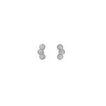 Load image into Gallery viewer, 3 stone Stud Earrings in Sterling Silver - Nili Gem