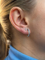 Load image into Gallery viewer, 3 stone Stud Earrings in Sterling Silver - Nili Gem