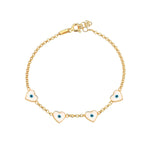 Load image into Gallery viewer, Heart Evil Eye Bracelet In Gold Vermeil - Nili Gem