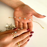 Load image into Gallery viewer, Heart Evil Eye Bracelet In Gold Vermeil - Nili Gem