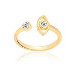 Load image into Gallery viewer, Evil Eye Ring In Gold Vermeil