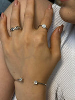 Load image into Gallery viewer, Adjustable Half Circle Ring In Sterling Silver - Nili Gem