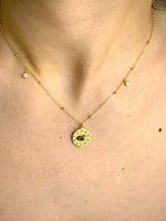 Load image into Gallery viewer, Blue Evil Eye Pendant and Chain necklace In Gold Vermeil - Nili Gem