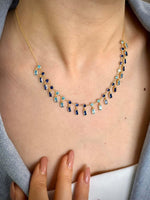 Load image into Gallery viewer, Chain necklace baguette and round CZ In Gold Vermeil - Nili Gem