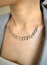 Load image into Gallery viewer, Chain necklace baguette and round CZ In Gold Vermeil - Nili Gem