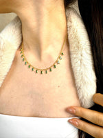 Load image into Gallery viewer, Dangling Baguette Party Necklace In Gold Vermeil - Nili Gem
