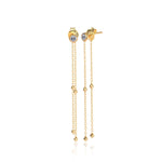 Load image into Gallery viewer, Dangling Ball Chain Earrings In Gold Vermeil - Nili Gem