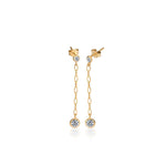 Load image into Gallery viewer, Dangling Paperclip chain Earrings In Gold Vermil - Nili Gem