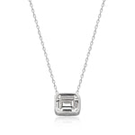 Load image into Gallery viewer, Emerald Cut Pendant And Chain In Sterling Silver - Nili Gem