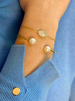 Load image into Gallery viewer, Evil Eye Bracelet with MOP In Gold Vermeil - Nili Gem