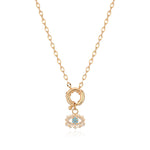Load image into Gallery viewer, Evil Eye Charm & Chain Necklace In Gold Vermeil - Nili Gem