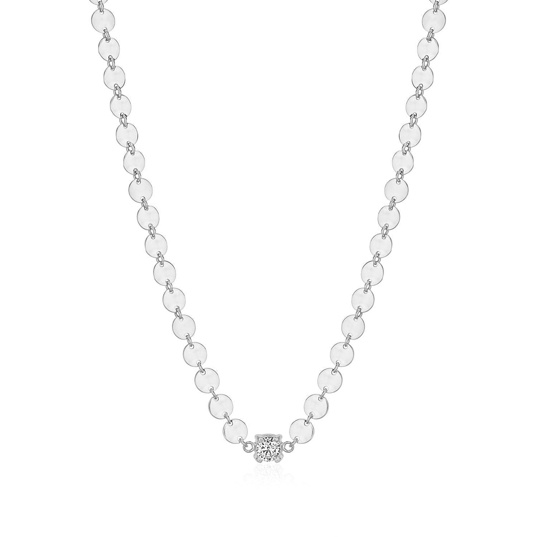 Handmade Chain Necklace In Sterling Silver - Nili Gem