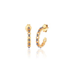 Load image into Gallery viewer, Handmade Enameled Evil Eye Half Hoop Earrings - Nili Gem