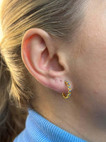 Load image into Gallery viewer, Handmade Enameled Evil Eye Half Hoop Earrings - Nili Gem