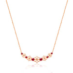 Load image into Gallery viewer, Handmade Enameled Flower Necklace In Rose Gold Plating - Nili Gem