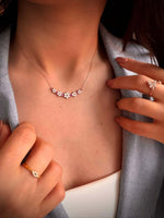 Load image into Gallery viewer, Handmade Enameled Flower Necklace In Rose Gold Plating - Nili Gem