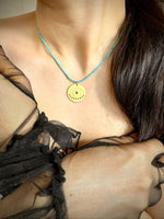 Load image into Gallery viewer, Handmade Evil Eye Pendant And Turquoise Bead Necklace In Gold Vermeil - Nili Gem