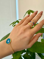 Load image into Gallery viewer, Handmade Extra Fashion Evil Eye Bracelet In Gold Vermeil - Nili Gem