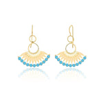 Load image into Gallery viewer, Handmade Turquoise Dangling Hook Earrings In Gold Vermeil - Nili Gem