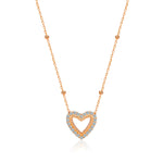 Load image into Gallery viewer, Heart Ball Chain Necklace In Rose Gold Plating - Nili Gem