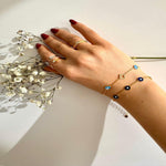 Load image into Gallery viewer, Heart Evil Eye Bracelet In Gold Vermeil - Nili Gem