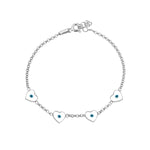 Load image into Gallery viewer, Heart Evil Eye Bracelet In Sterling Silver - Nili Gem