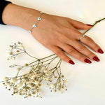 Load image into Gallery viewer, Heart Evil Eye Bracelet In Sterling Silver - Nili Gem