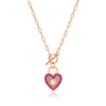 Load image into Gallery viewer, Heart Lock Necklace In Rose Gold Plating - Nili Gem