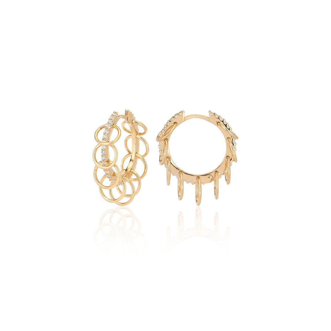 Hoop Circle Party Earrings In Gold Vermeil - Nili Gem