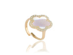 Load image into Gallery viewer, Mother of Pearl Clover Ring In Gold Vermeil - Nili Gem