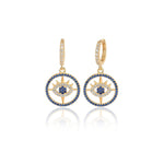 Load image into Gallery viewer, Niligem Evil Eye Hoop Earrings In Gold Vermeil - Nili Gem