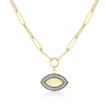 Load image into Gallery viewer, Niligem Evil Eye Paper Clip Necklace In Gold Vermeil - Nili Gem