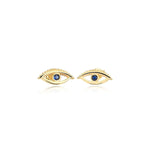Load image into Gallery viewer, Niligem Evil Eye Stud Earrings In Gold Vermeil - Nili Gem