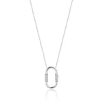 Load image into Gallery viewer, Oval Pendant & Chain Necklace In Sterling Silver - Nili Gem