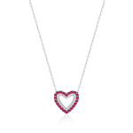 Load image into Gallery viewer, Red Heart Pendant Necklace In Sterling Silver - Nili Gem