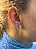 Load image into Gallery viewer, Smooth Leaf Open Hoop Earrings In Sterling Silver - Nili Gem