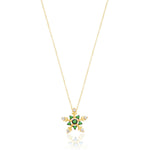 Load image into Gallery viewer, Snowflake Pendant & chain in Gold Vermeil - Nili Gem