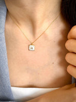 Load image into Gallery viewer, Square Handmade Enameled Pendant & Chain In Gold Vermeil - Nili Gem