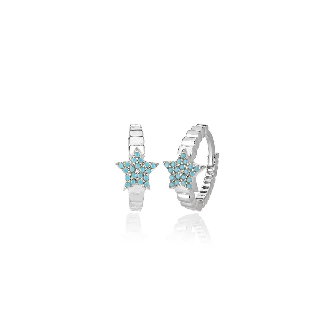 Star Hoop Earring In Sterling Silver - Nili Gem