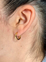 Load image into Gallery viewer, Tear Drop Charm Hoop Earrings in Gold Vermeil - Nili Gem