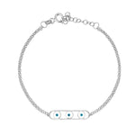 Load image into Gallery viewer, Timeless Evil Eye Bracelet In Sterling Silver - Nili Gem