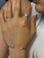 Load image into Gallery viewer, Trendy CZ Bangle In Sterling Silver - Nili Gem