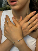 Load image into Gallery viewer, Trendy CZ Bangle In Sterling Silver - Nili Gem