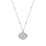 Load image into Gallery viewer, Trendy Evil Eye Pendant & ball chain Necklace In Sterling Silver - Nili Gem