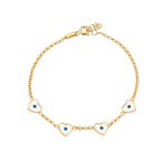 Load image into Gallery viewer, Heart Evil Eye Bracelet In Gold Vermeil - Nili Gem
