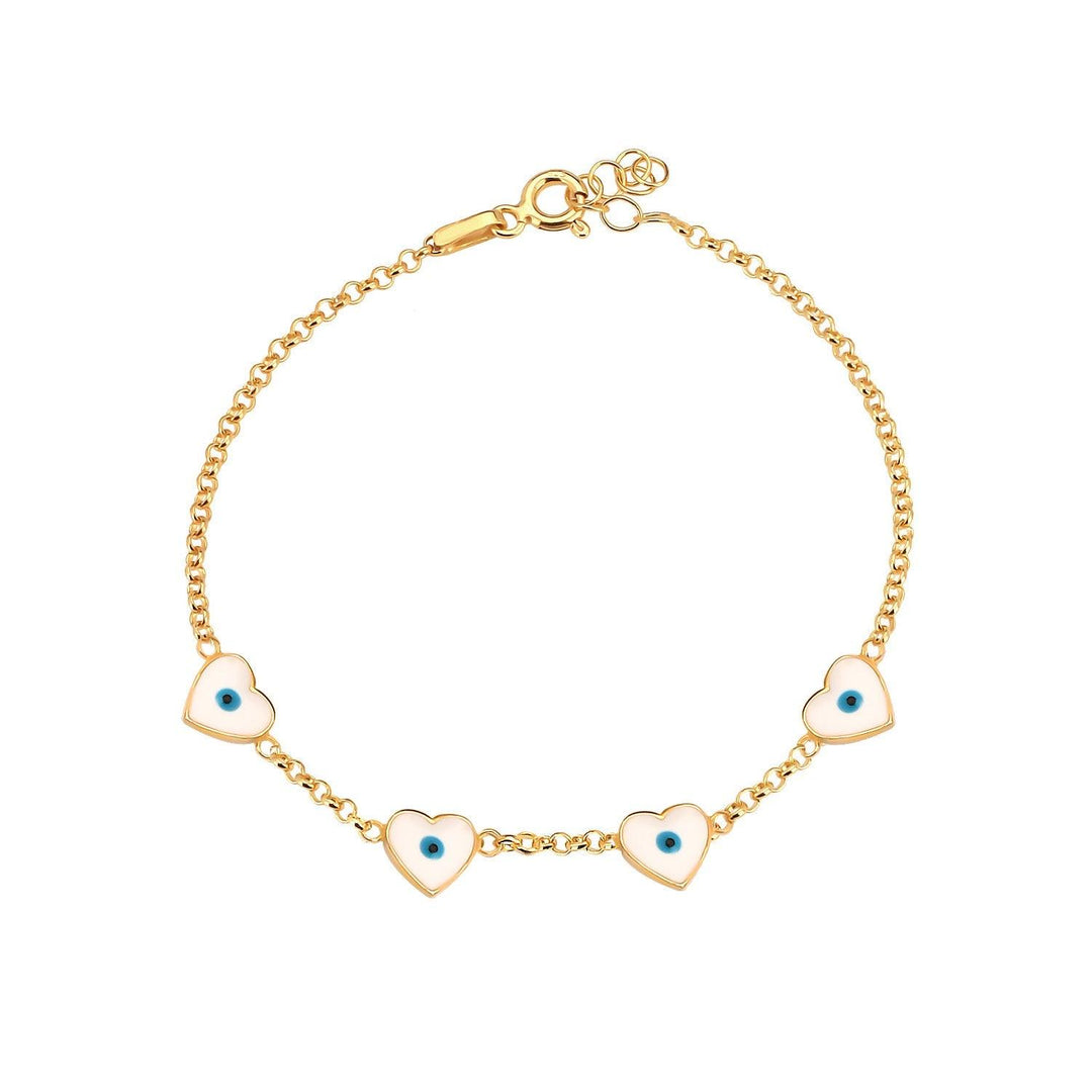 Heart Evil Eye Bracelet In Gold Vermeil - Nili Gem