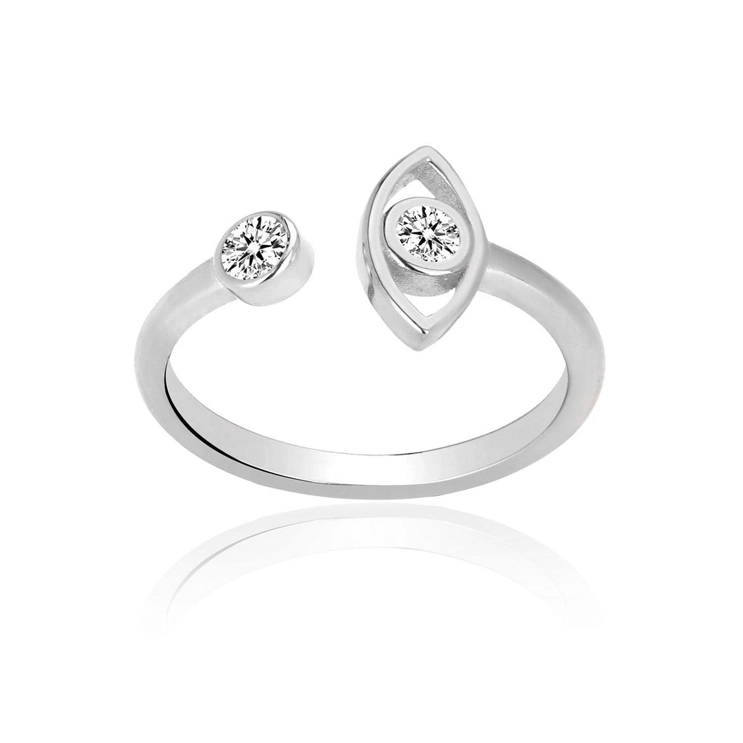 Adjustable Eye Ring In Sterling Silver - Nili Gem