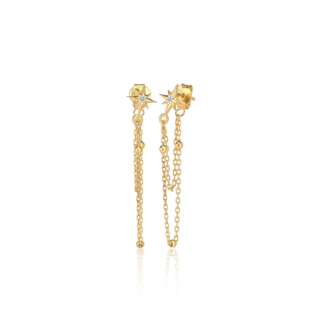 Ball Chain Earrings In Gold Vermeil - Nili Gem