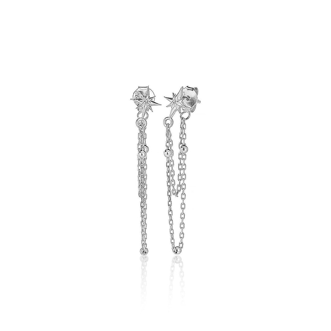 Ball Chain Earrings In Sterling Silver - Nili Gem